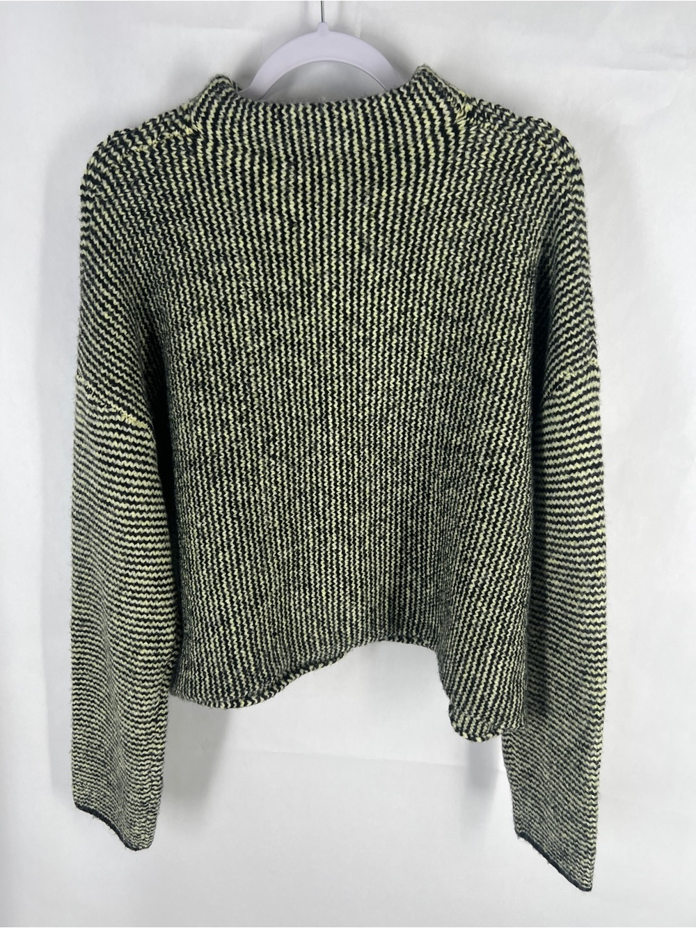 Olive Striped Cardigan with Colorful Buttons - Picture 11 of 13